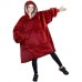 Толстовка плед з капюшоном і рукавами Huggle Hoodie оверсайз. Колір: червоний - фото 2