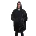 Плед толстовка с капюшоном и рукавами Huggle Hoodie оверсайз. Цвет: черный