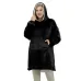 Плед толстовка с капюшоном и рукавами Huggle Hoodie оверсайз. Цвет: черный