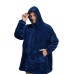 Плед толстовка с капюшоном и рукавами Huggle Hoodie оверсайз Blue - фото 11