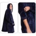 Плед толстовка с капюшоном и рукавами Huggle Hoodie оверсайз Blue - фото 14