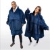 Плед толстовка с капюшоном и рукавами Huggle Hoodie оверсайз Blue - фото 16