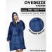 Плед толстовка с капюшоном и рукавами Huggle Hoodie оверсайз Blue - фото 18