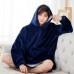 Толстовка плед з капюшоном і рукавами Huggle Hoodie оверсайз Blue - фото 5