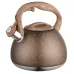 Чайник Unique со свистком UN-5306 2,7л мрамор, качественный чайник для газовой плиты. Цвет: коричневый
