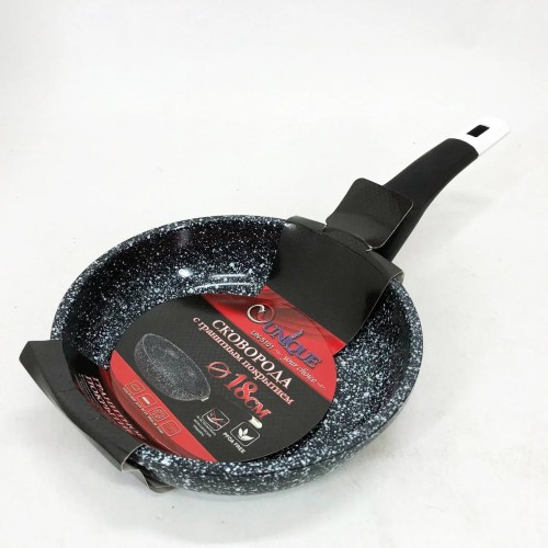 Сковорода с антипригарным покрытием Unique UN-5101 18 см гранит, Сковорода для приготовления на плите