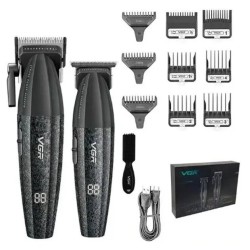Профессиональный набор для стрижки волос VGR V-640 аккумуляторный Barber Combo PREMIUM. Цвет: черный