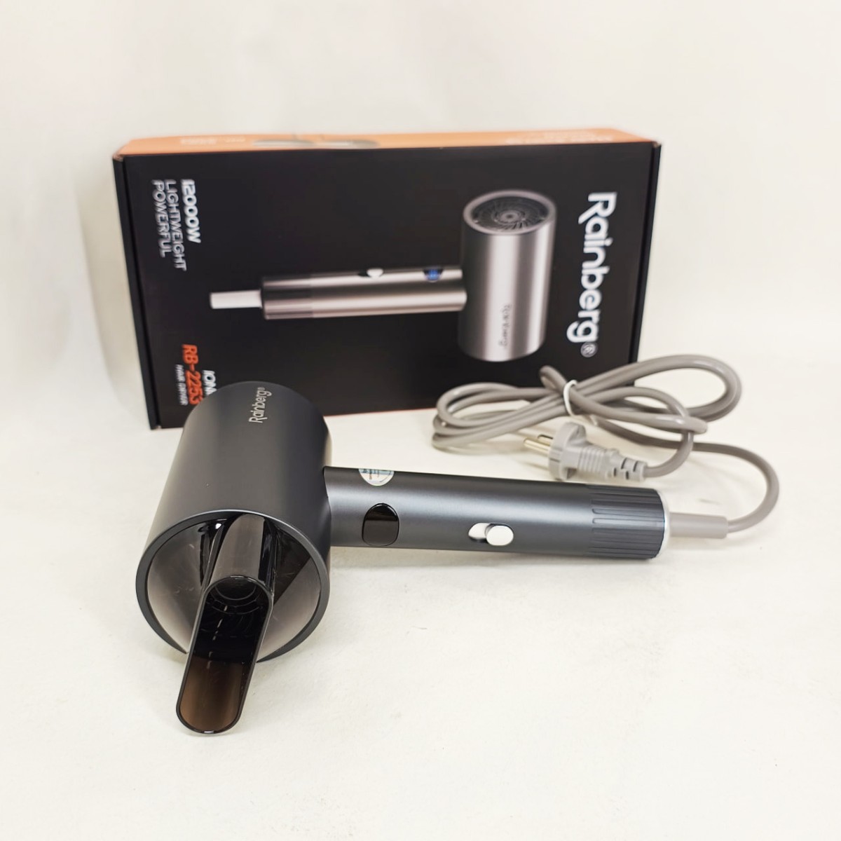 Профессиональный фен для волос с ионизацией Rainberg RB-2253 2000Вт Gray (арт. 14405)