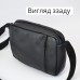 Стильна чоловіча сумка-месенджер із натуральної шкіри флотар, чорного кольору, чоловічі сумки через плече - фото 5