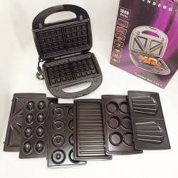 Бутербродниця 7в1 Edenberg EB-64396 1000Вт з насадками для приготування вафель пончиків горішків печива