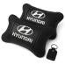 Набор подушек для авто Hyundai 2шт, натуральная кожа, черный цвет, комфортные подголовники в автомобиль - фото 17