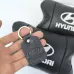 Набор подушек для авто Hyundai 2шт, натуральная кожа, черный цвет, комфортные подголовники в автомобиль