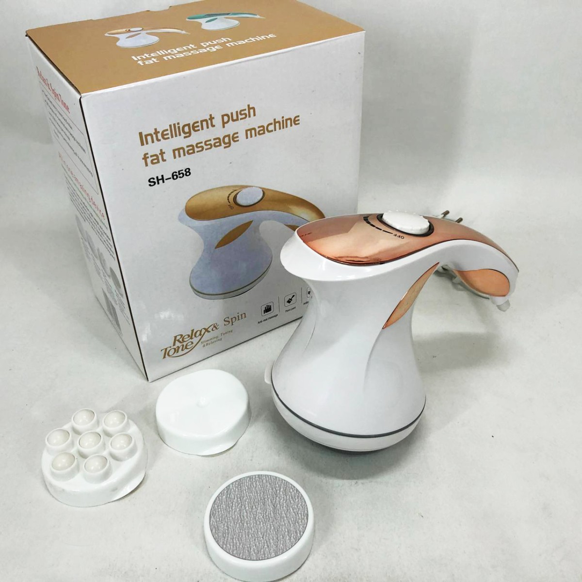 Массажер для тела Relax and Spin Tone SH-658, антицеллюлитный вибро массажер. Цвет: желтый (арт. 11399)