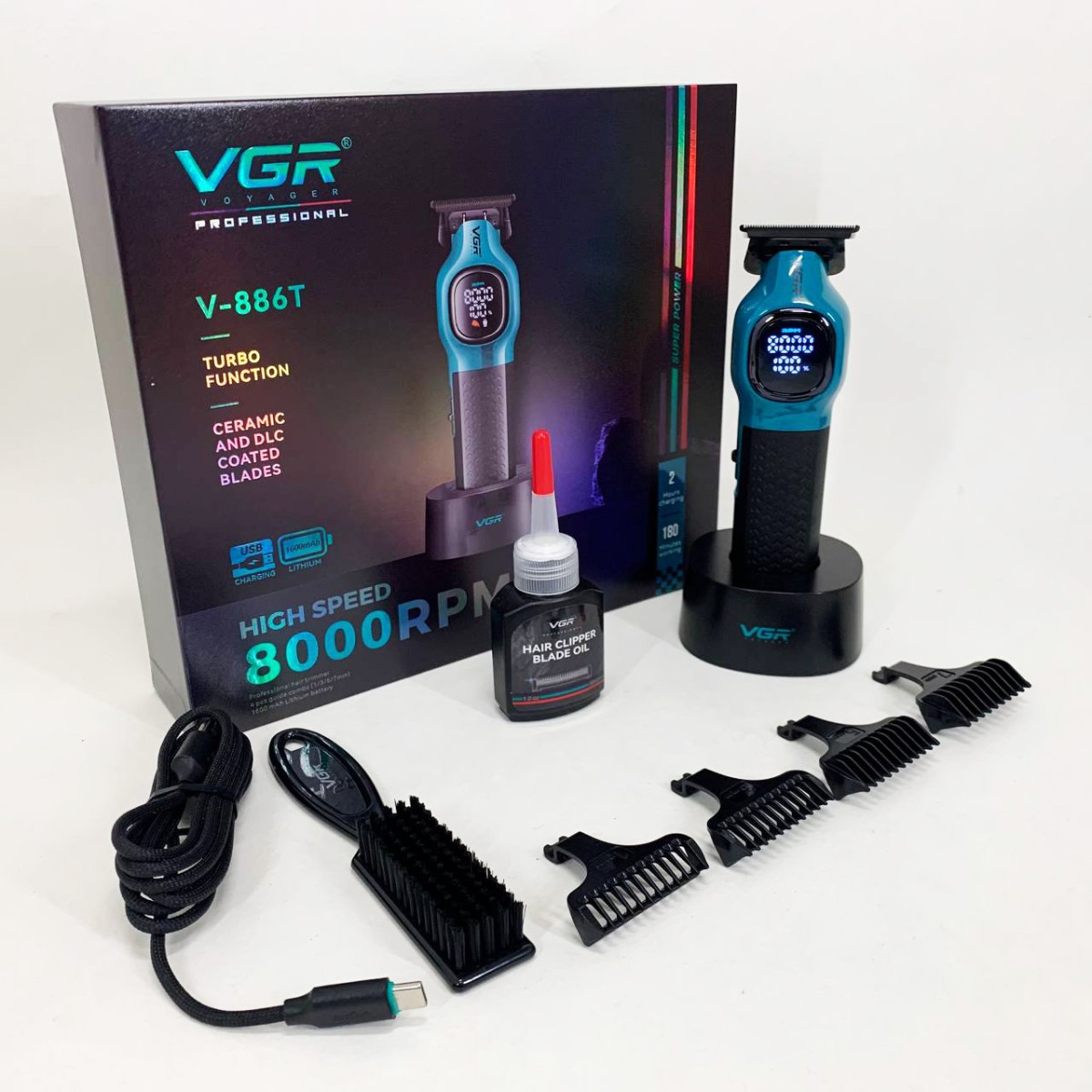 Тример для стрижки волосся VGR V-886T BLUE 8000RPM (арт. 26780)