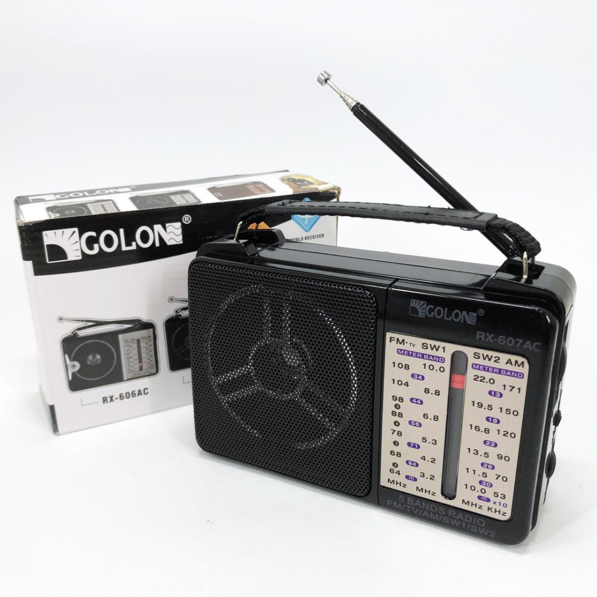 Портативный Радиоприёмник всеволновой GOLON RX-607 AC, Переносной приемник fm am, FM-приемники (арт. 13137)