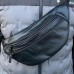 Бананка из натуральной кожи, сумка мужская-женская барсетка черная сумочка (арт. 11225) - фото 11