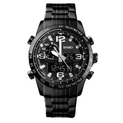 Годинник наручний чоловічий SKMEI 1453BK BLACK, армійський годинник протиударний. Колір: чорний