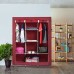 Шафа тканинна 3 секції складана з каркасом STORAGE WARDROBE 175 х 130 х 45 см. Колір: червоний - фото 3