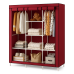 Шафа тканинна 3 секції складана з каркасом STORAGE WARDROBE 175 х 130 х 45 см. Колір: червоний - фото 5