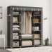 Шафа тканинна 3 секції складана з каркасом STORAGE WARDROBE 175 х 130 х 45 см. Колір: сірий - фото 2