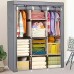 Шафа тканинна 3 секції складана з каркасом STORAGE WARDROBE 175 х 130 х 45 см. Колір: сірий - фото 3