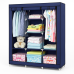 Шкаф тканевый 3 секции складной с каркасом STORAGE WARDROBE 175 х 130 х 45 см Каркасный. Цвет: синий - фото 6