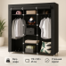 Шкаф тканевый 3 секции складной с каркасом STORAGE WARDROBE 175 х 130 х 45 см. Цвет: черный - фото 11