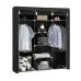 Шкаф тканевый 3 секции складной с каркасом STORAGE WARDROBE 175 х 130 х 45 см. Цвет: черный - фото 2