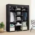 Шкаф тканевый 3 секции складной с каркасом STORAGE WARDROBE 175 х 130 х 45 см. Цвет: черный - фото 5