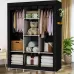 Шкаф тканевый 3 секции складной с каркасом STORAGE WARDROBE 175 х 130 х 45 см. Цвет: черный - фото 6