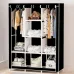 Шкаф тканевый 3 секции складной с каркасом STORAGE WARDROBE 175 х 130 х 45 см. Цвет: черный - фото 8