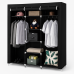 Шкаф тканевый 3 секции складной с каркасом STORAGE WARDROBE 175 х 130 х 45 см. Цвет: черный - фото 9