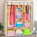 Шафа тканинна 3 секції складана з каркасом STORAGE WARDROBE 175 х 130 х 45 см. Колір: бежевий - фото 2