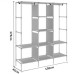 Шафа тканинна 3 секції складана з каркасом STORAGE WARDROBE 175 х 130 х 45 см. Колір: коричневий - фото 3