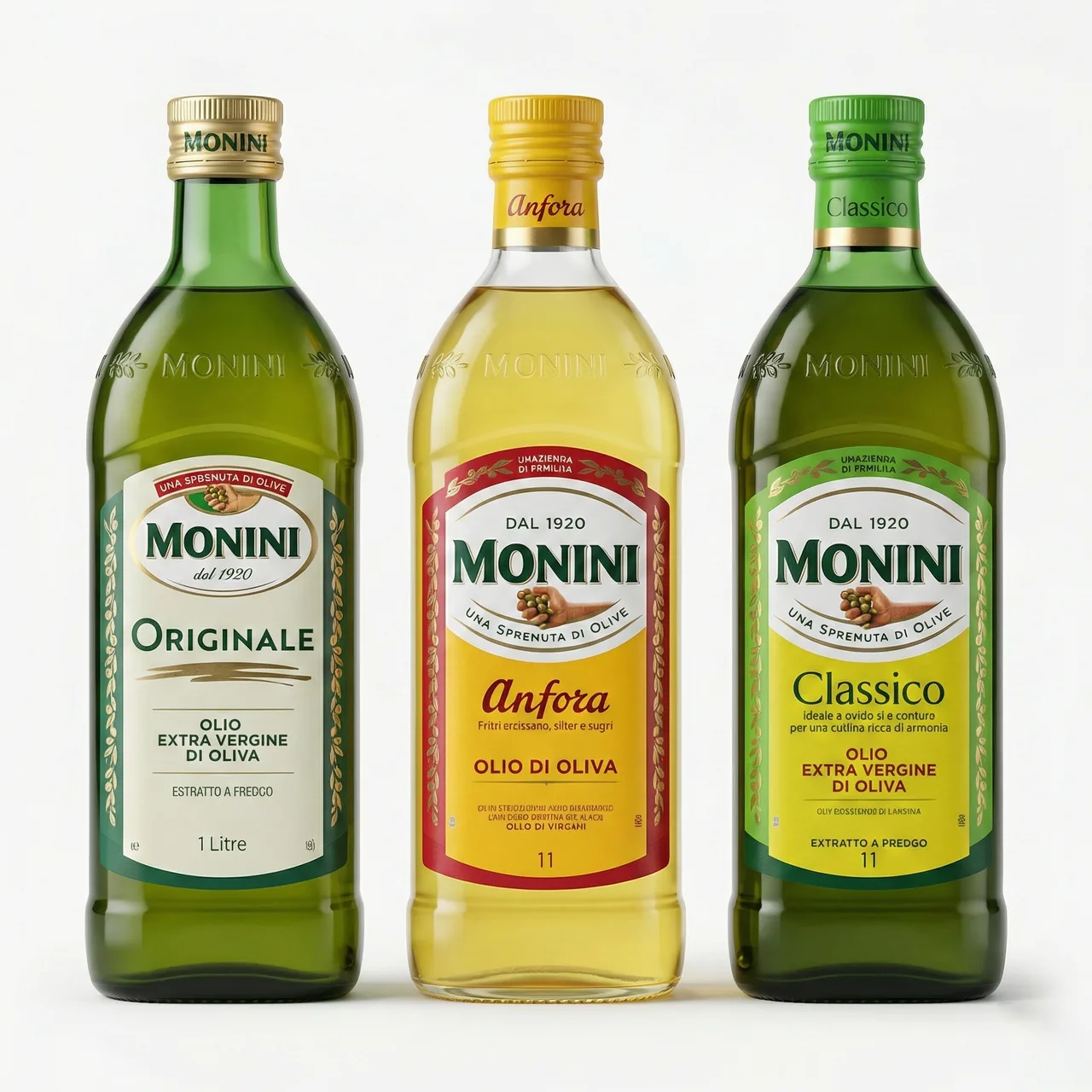 Оливкова олія Monini 1 л (Італія) Classico / Anfora / Originale Extra Virgin в склі